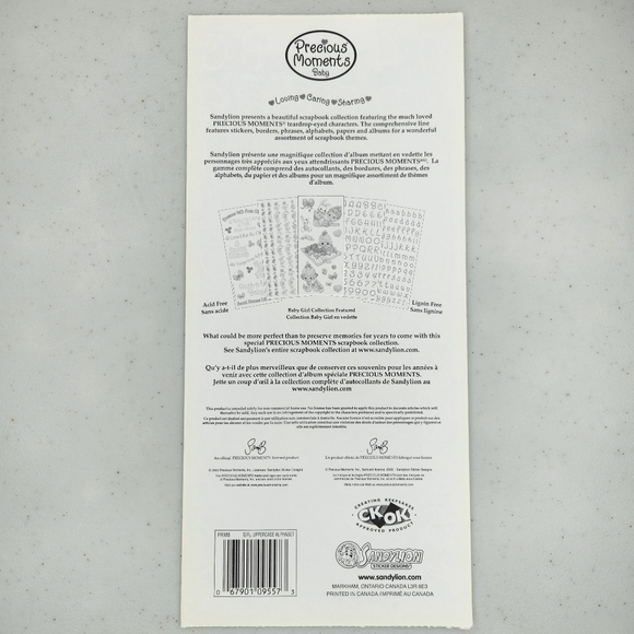 Precious Moments Baby Girl Scrapbooking Sticker Lot - Picture 5 of 5